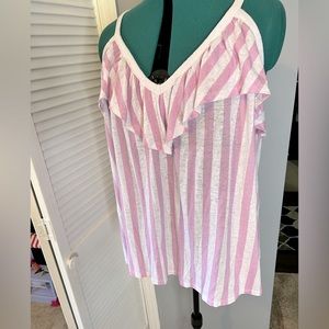 Old Navy Tank Top pink and white striped 3X